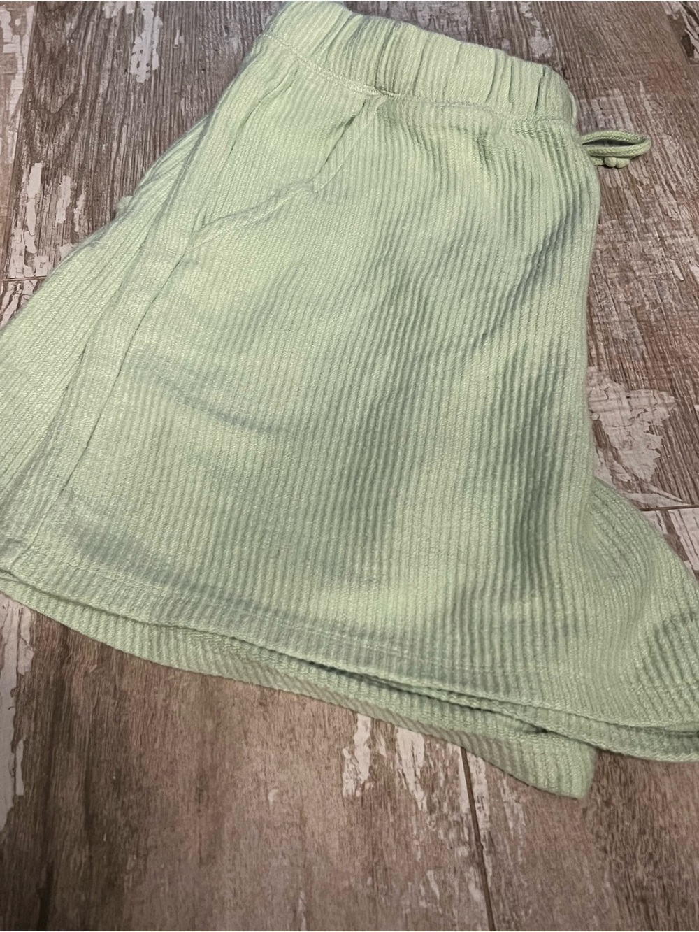 💗PINK VS Boyfriend Ribbed Terry Fleece Lounge Short-Lime & Teal Tee (M) - Picture 8 of 11